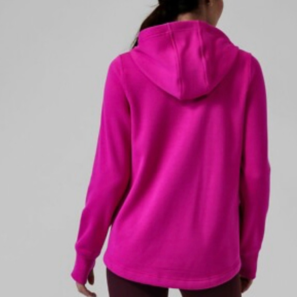Athleta Cozy Karma 1/4 Zip Pullover Plush Fleece Bright Fuschia Hot Pink Small - Picture 14 of 14